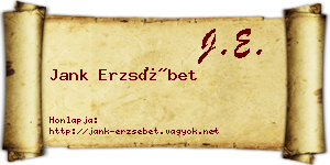 Jank Erzsébet névjegykártya